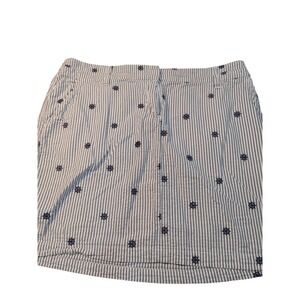 BRITISH KHAkI Nautical Anchor Stripe A-Line Skirt Women Size 10